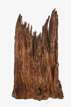 手绘褐色的枯树树干素材
