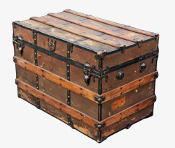 棕色木片固定的复古木盒实物素材