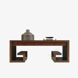 美式客厅咖啡桌实木家具素材