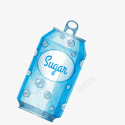 易拉罐饮料蓝色可乐高清图片