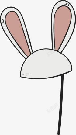 卡通兔耳朵大头贴素材