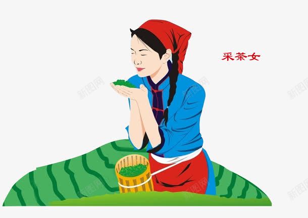 少数民族采茶女png免抠素材_88icon https://88icon.com 人物 少数民族 手绘 茶叶制作 采茶女