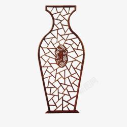 中式木纹中式花瓶门窗高清图片