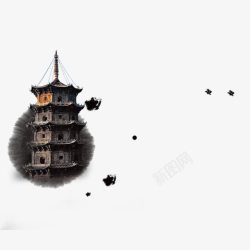 中国风古建筑瞭望塔塔高清图片