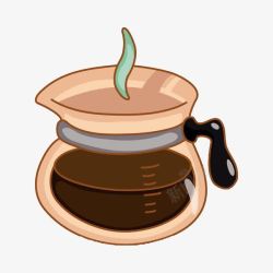 冒着热气的咖啡壶素材