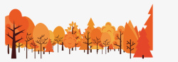美丽的秋天树林矢量图素材