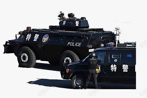 两辆特警车png免抠素材_88icon https://88icon.com 交通工具 反恐 机动车 特种兵 特警 特警车 警用 黑色