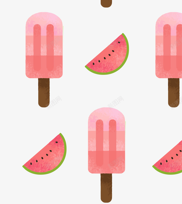 粉色美味冰淇淋西瓜背景png免抠素材_88icon https://88icon.com summer 冰条 夏天 夏季 夏日 粉色冰棍 西瓜背景