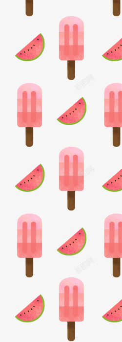 粉色美味冰淇淋西瓜背景素材