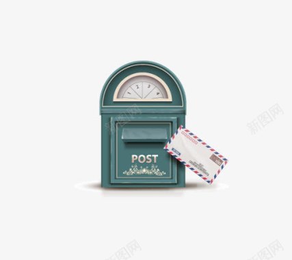 现代创意寄信的邮箱图标图标