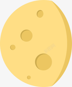 陨坑月球黄色卡通扁平月亮高清图片