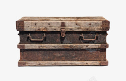 做旧箱子棕色老旧的复古木盒实物高清图片