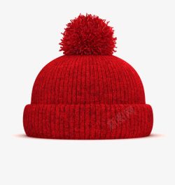 一顶一顶红色的圆形毛线帽子高清图片