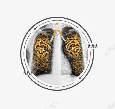 北欧图案创意吸烟有害健康公益广告图标图标