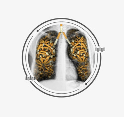 香烟广告素材创意吸烟有害健康公益广告图标高清图片