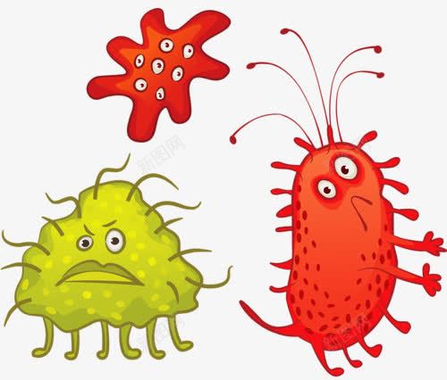 细菌png免抠素材_88icon https://88icon.com 卡通细菌 微生物 怪物 病毒