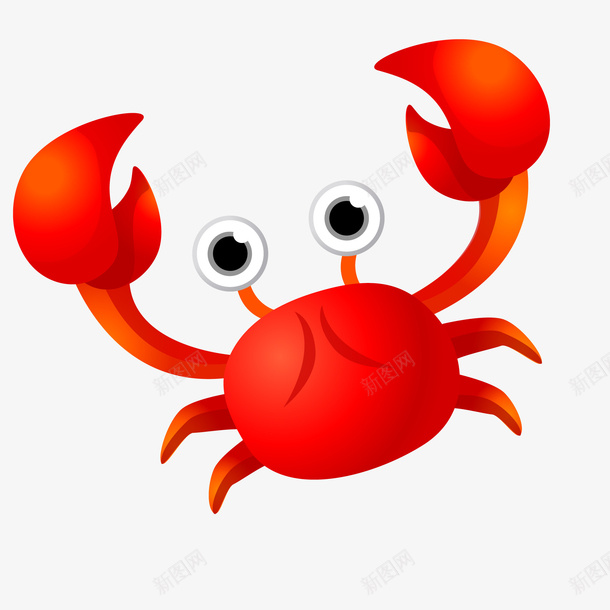 卡通螃蟹动物矢量图ai免抠素材_88icon https://88icon.com 动物设计 卡通 海洋动物 海鲜 红色 螃蟹 矢量图