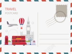 伦敦旅游纪念明信片矢量图素材