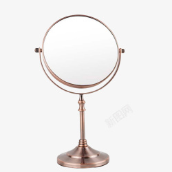 圆形玻璃圆形站立梳妆镜高清图片