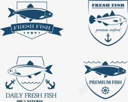 鲜鱼标签盾牌形状素材