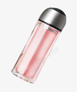 不锈钢水壶精美粉色玻璃杯高清图片