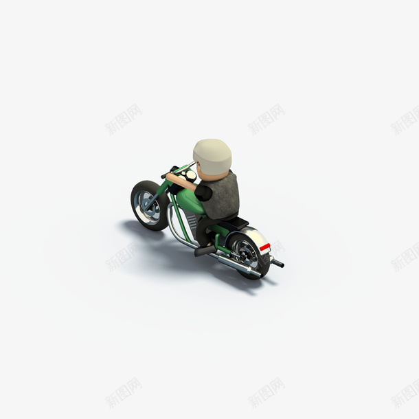 骑着摩托车的小人png免抠素材_88icon https://88icon.com 可爱 摩托车 汽车模型 灰色头发 立体 等轴3D 骑车 高端