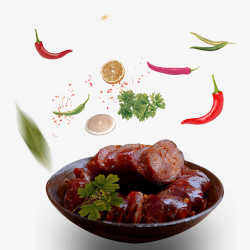 腊肉配料美味的四川特色麻辣腊肉高清图片