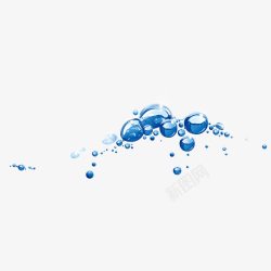 蓝色动态水泡气泡矢量图素材