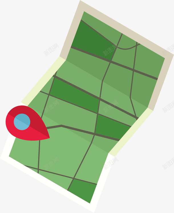 一张绿色地图矢量图ai免抠素材_88icon https://88icon.com 位置 地位 地图 地标 标注 红色 纸张 纸质 矢量图