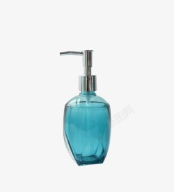蓝色玻璃挤压沐浴露瓶素材