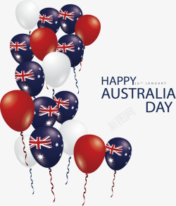 精美澳大利亚日气球海报矢量图素材