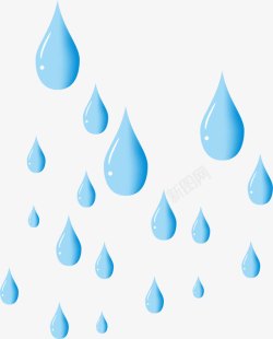 雨滴装饰蓝色的雨滴高清图片