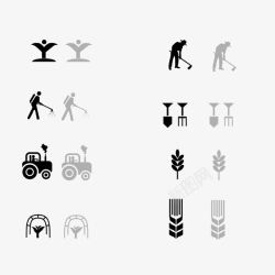 黑牛农具农机农药麦穗肥料图标高清图片