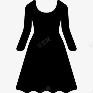 女性生殖长袖连衣裙图标图标