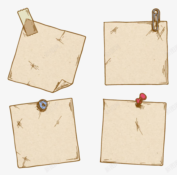 手绘泛黄便签贴纸png免抠素材_88icon https://88icon.com 便签 图钉 泛黄手绘 胶纸 贴纸 透明胶布贴纸 透明胶带