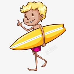 黄色冲浪板拿着冲浪板的人物高清图片