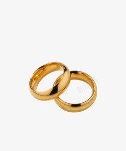 金戒指与丝带珠宝首饰两个戒指高清图片