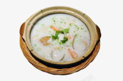 海鲜特色美食美味潮汕砂锅海鲜粥高清图片