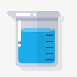 蓝色的烧杯一个装蓝色化学药水的烧杯矢量图高清图片