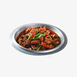 圆盘铁锅炖鸡素材