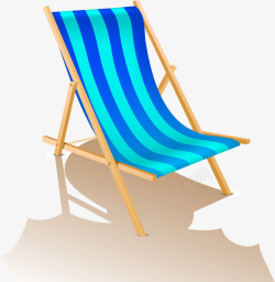 蓝色条纹沙滩躺椅素材