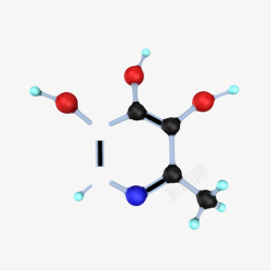 断点黑红色维生素B6分子形状高清图片