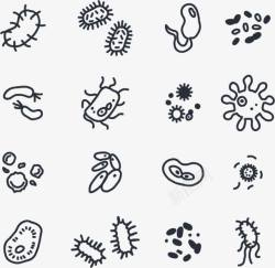 显微镜下的细菌菌群的多样性高清图片