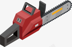 伐木工具一把锋利的红色电锯工具矢量图高清图片