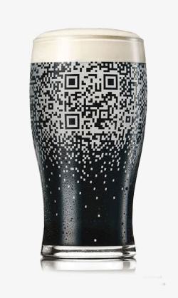 创意啤酒杯创意二维码啤酒杯高清图片