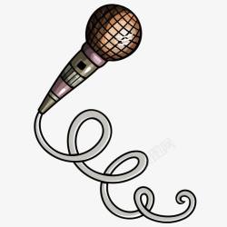 卡通手绘麦克风素材