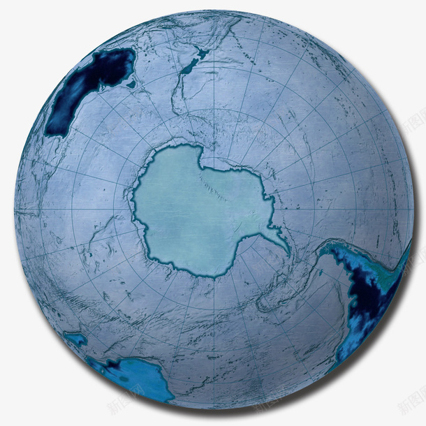 蓝色地球复古世界地图png免抠素材_88icon https://88icon.com 低头看 北极中心 圆形 复古世界地图 蓝色地球 装饰