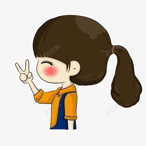 扎马尾爱笑的小姑娘png免抠素材_88icon https://88icon.com 单马尾 卡通 小姑娘 扎马尾 爱笑