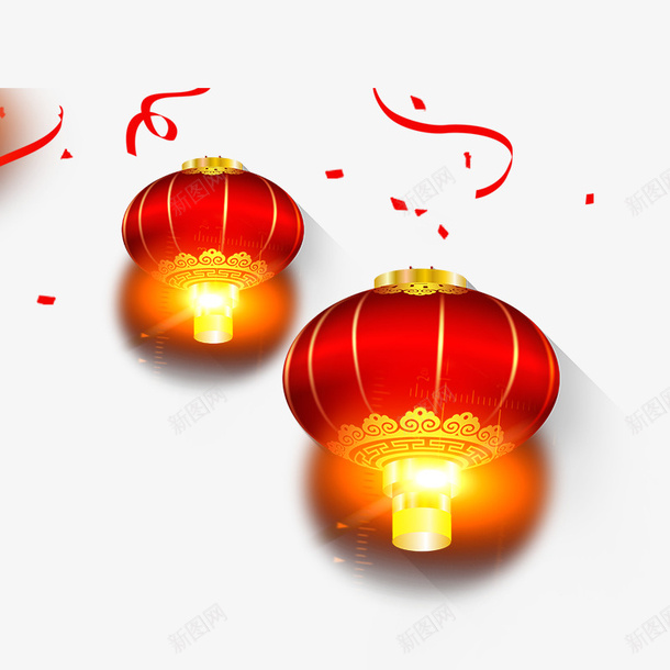 红色灯笼发光psd免抠素材_88icon https://88icon.com 光泽 发光 商务 彩带 新年 红色 绳子 质感