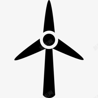 风能风力涡轮机的剪影图标图标